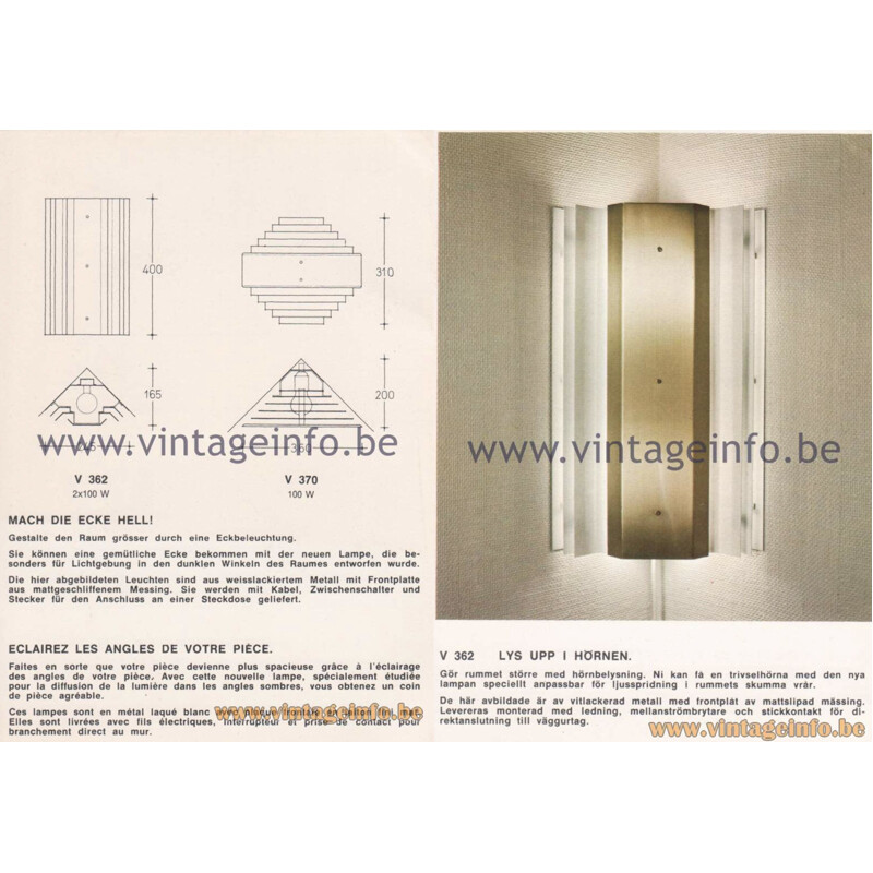 Vintage wall lamp "Corner" by Hans-Agne Jakobsson, Sweden 1970s