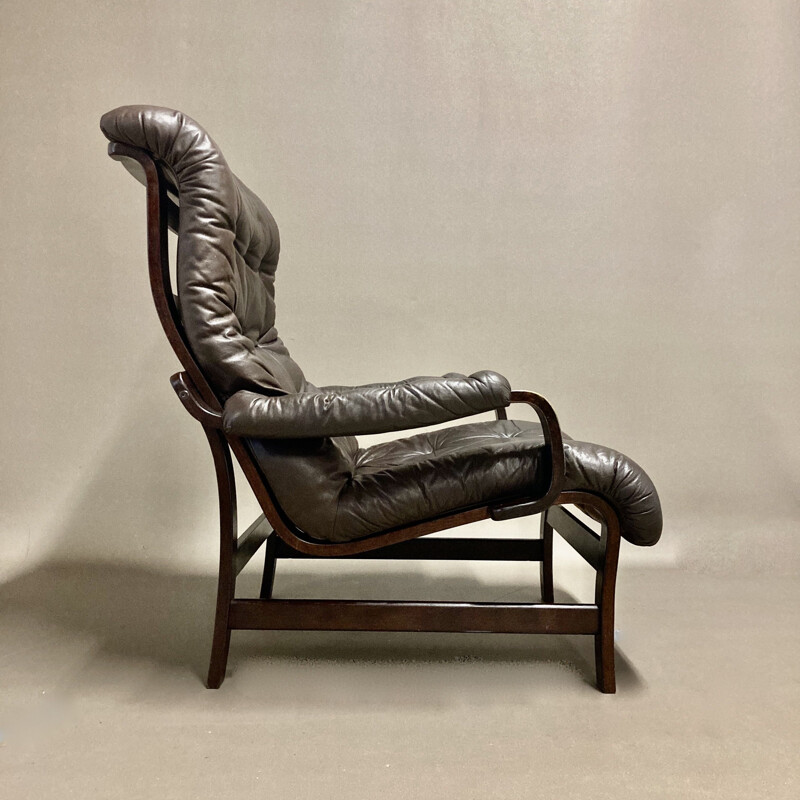 Scandinavian vintage leather armchair, 1960s
