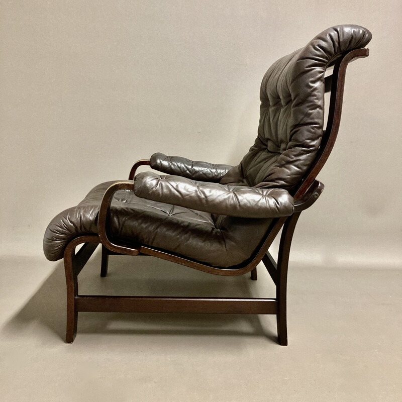 Scandinavian vintage leather armchair, 1960s