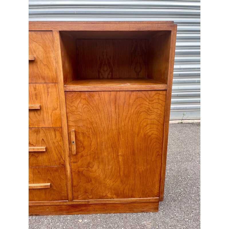 Vintage elmwood highboard by Majorelle, 1930