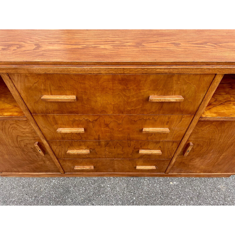 Vintage elmwood highboard by Majorelle, 1930