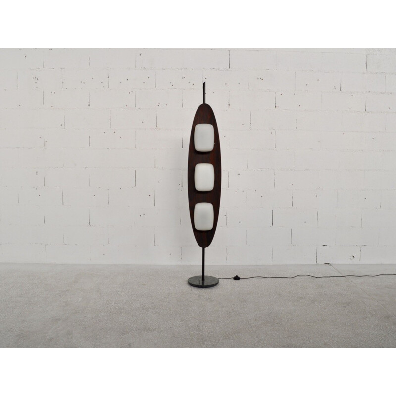 Vintage rosewood and marble Reggiani floor lamp - 1960s