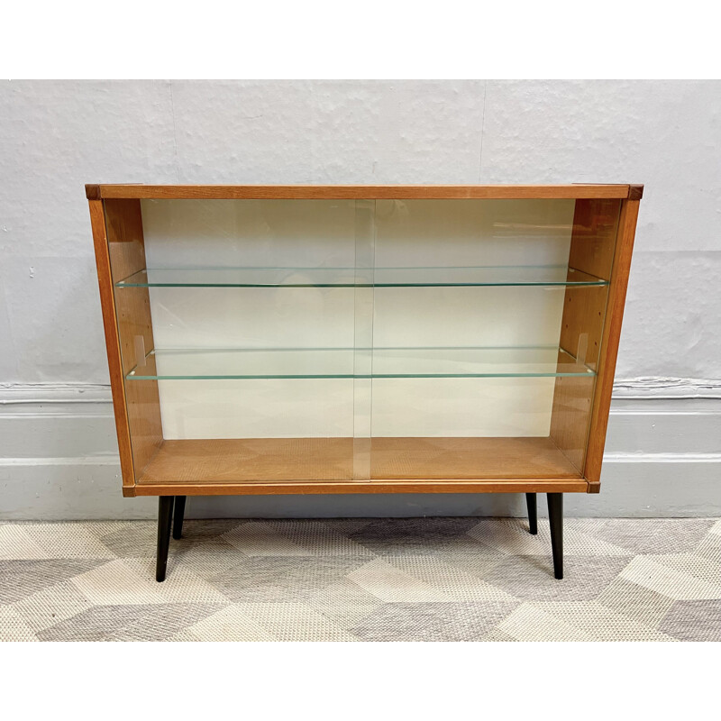 Vintage glass adjustable bookcase