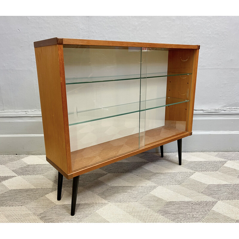 Vintage glass adjustable bookcase