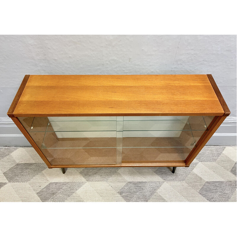 Vintage glass adjustable bookcase