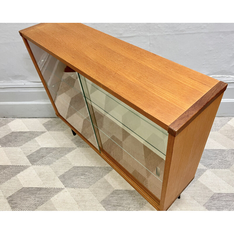 Vintage glass adjustable bookcase