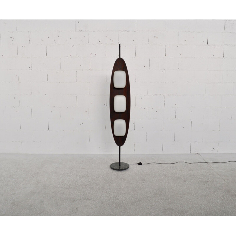 Vintage rosewood and marble Reggiani floor lamp - 1960s