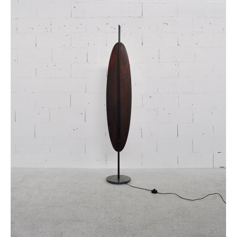 Vintage rosewood and marble Reggiani floor lamp - 1960s