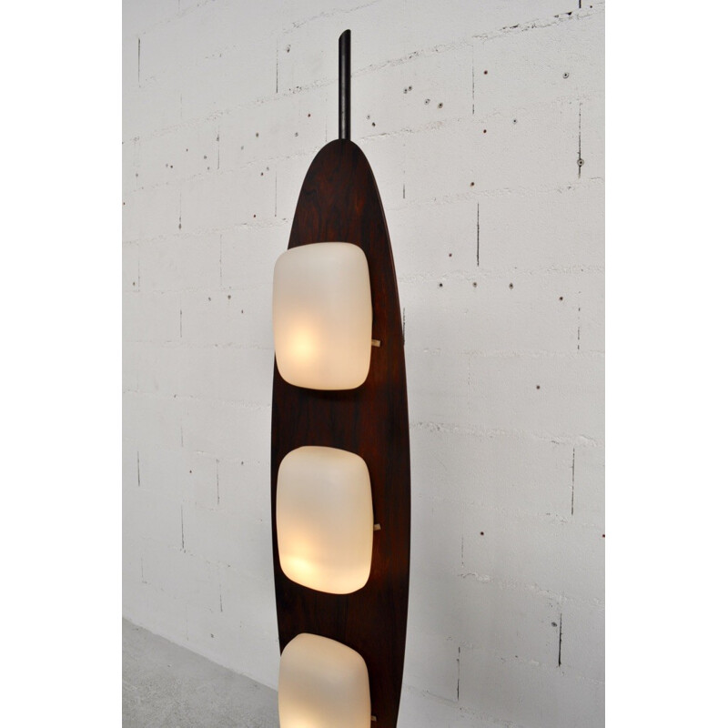 Vintage rosewood and marble Reggiani floor lamp - 1960s