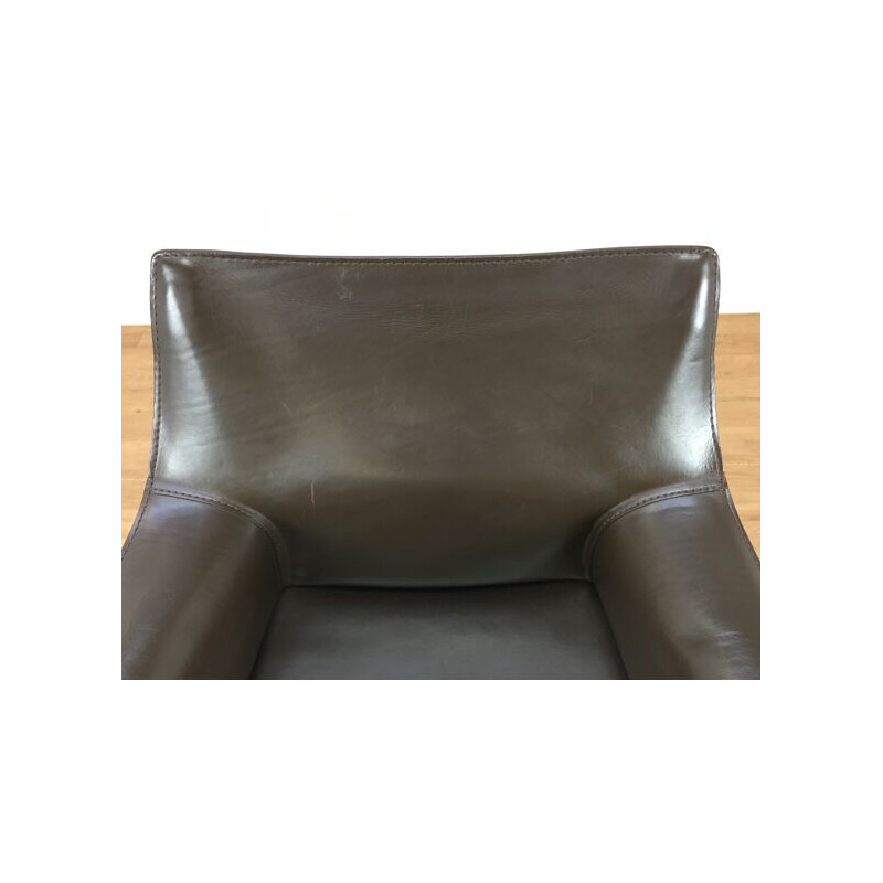 Vintage leather armchair by Mario Bellini for Cassina