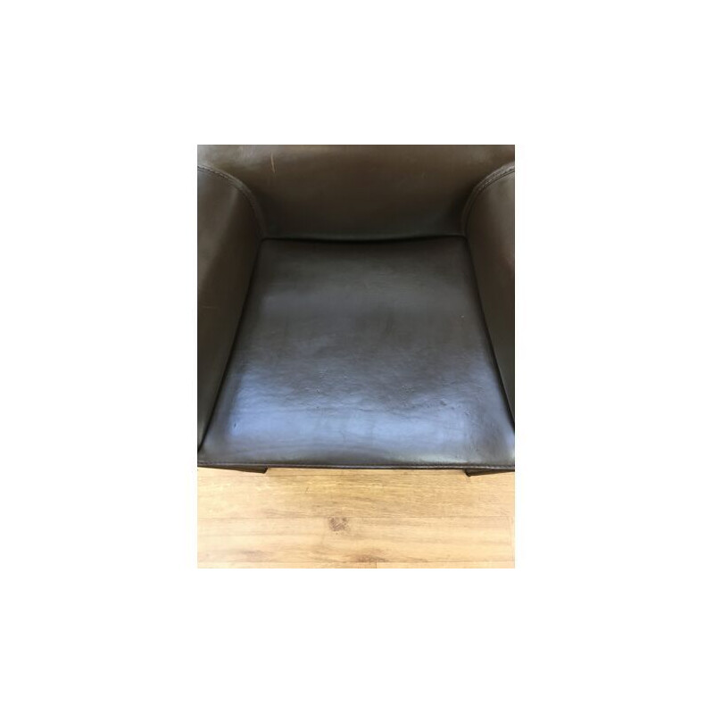 Fauteuil vintage en cuir par Mario Bellini pour Cassina