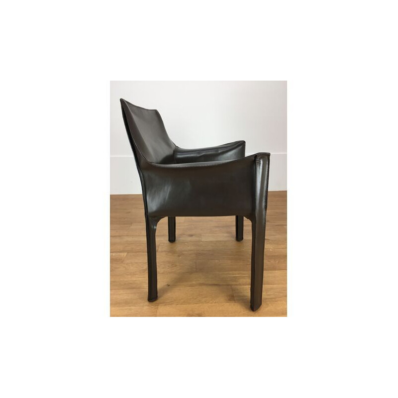 Vintage leather armchair by Mario Bellini for Cassina