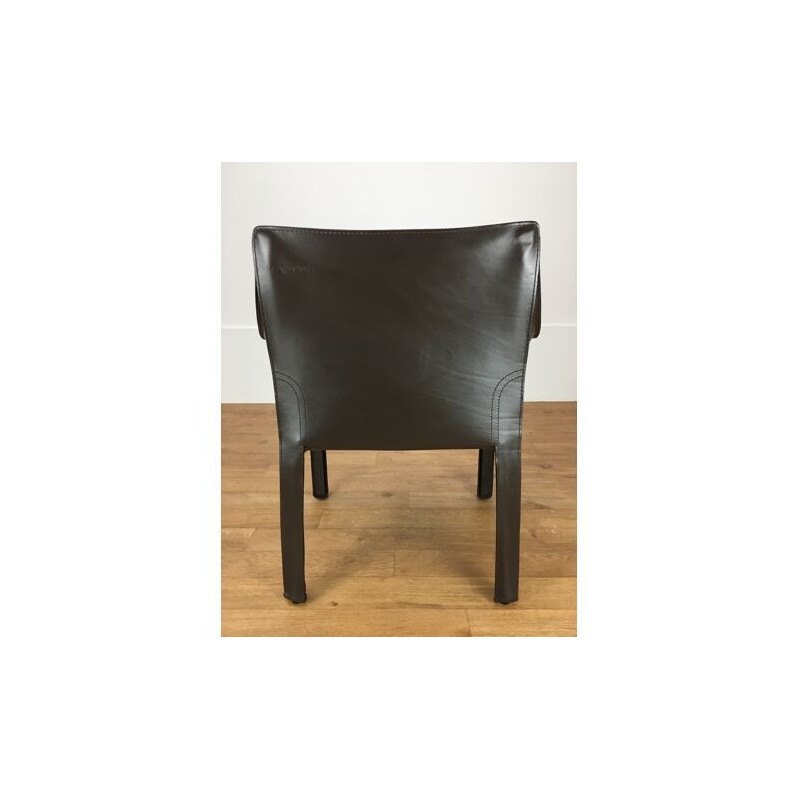 Vintage lederen fauteuil van Mario Bellini voor Cassina