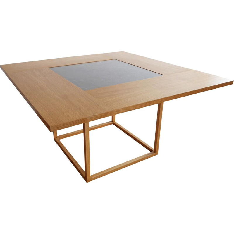 Vintage oakwood Be Square table by Mario Prandina for Plinio Il Giovane, Italy 2002s