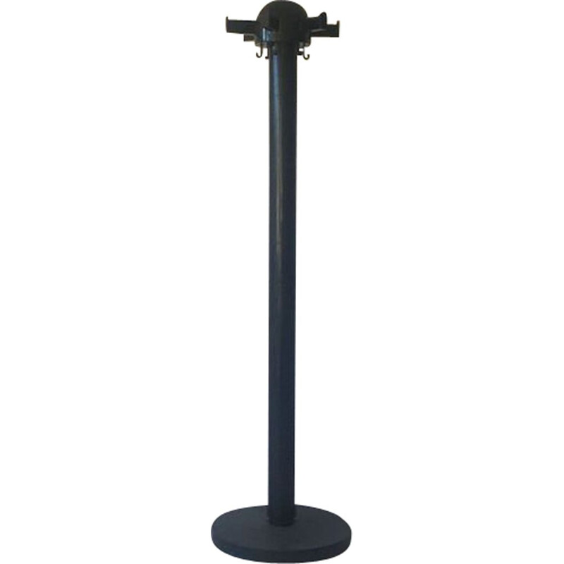 Vintage black plastic revolving coat rack, 1970s