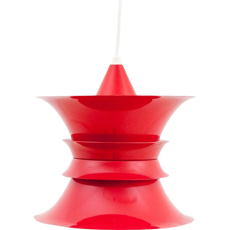 Vintage red pendant lamp, Denmark 1960s