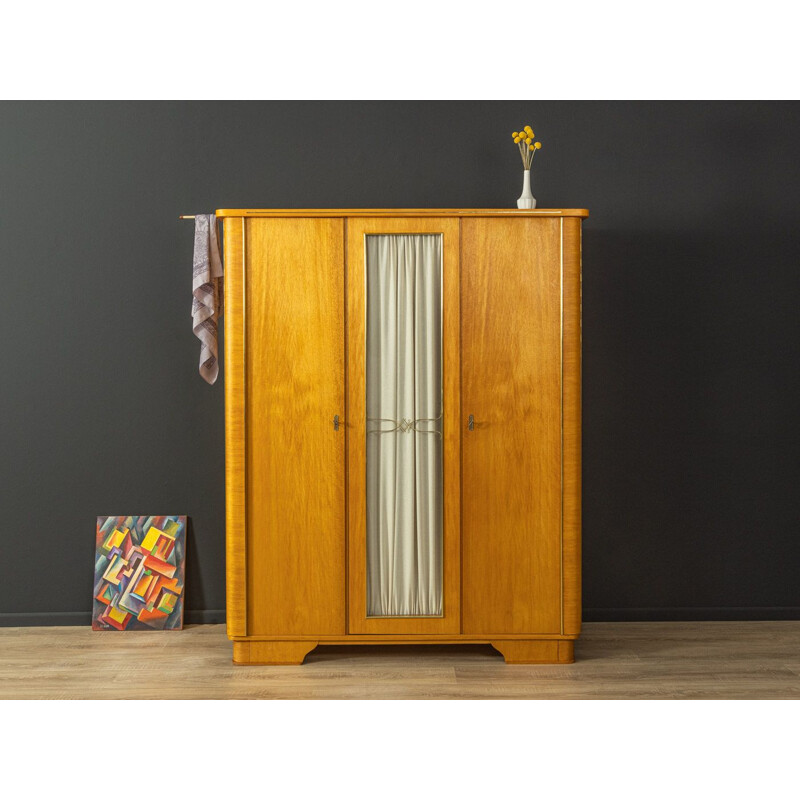 Armoire vintage en bois de frêne avec trois portes, Allemagne 1950