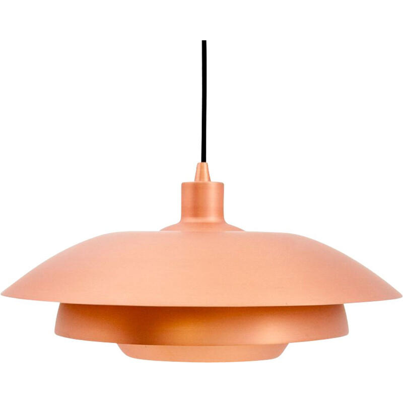 Vintage Copper pendant lamp, Denmark 1970s