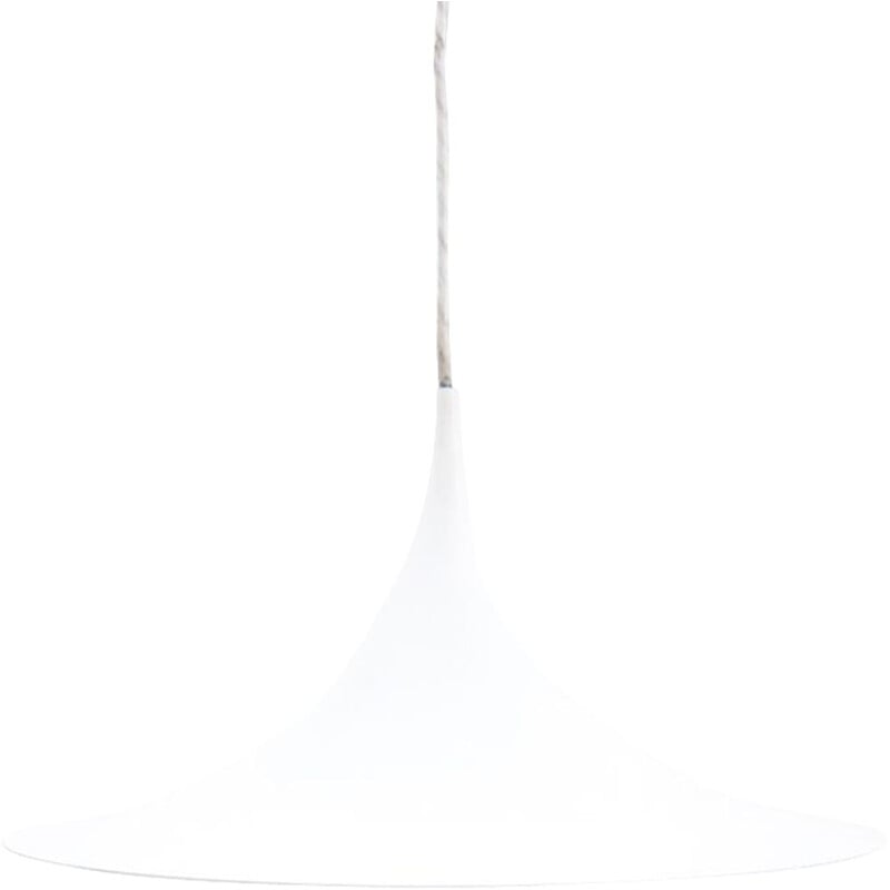 Vintage white "trumpet" pendant lamp, Denmark 1960s