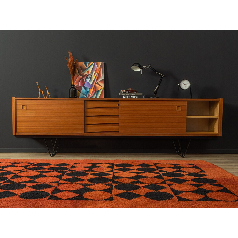 Vintage walnut sideboard with two sliding doors, Germany 1960s