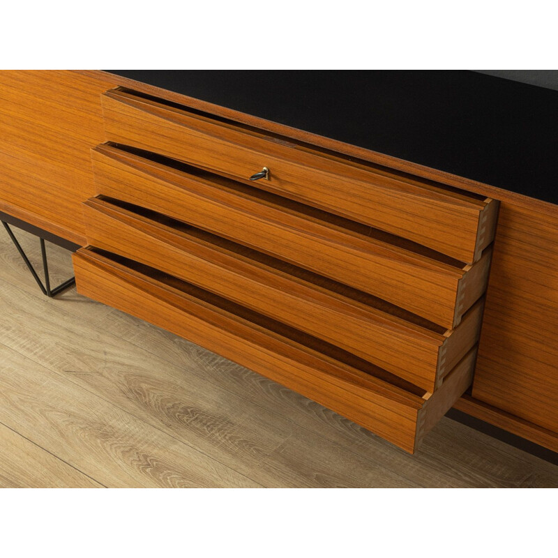 Vintage walnut sideboard with two sliding doors, Germany 1960s