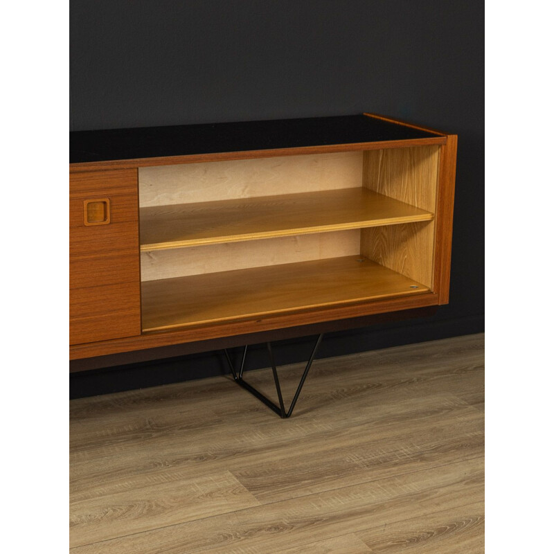 Vintage walnut sideboard with two sliding doors, Germany 1960s