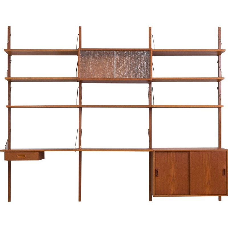 Danish mid century home office wall unit, 1960s