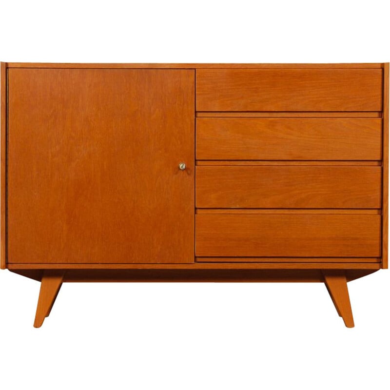 Vintage U-458 oakwood chest of drawers by Jiri Jiroutek for Interier Praha, 1960s