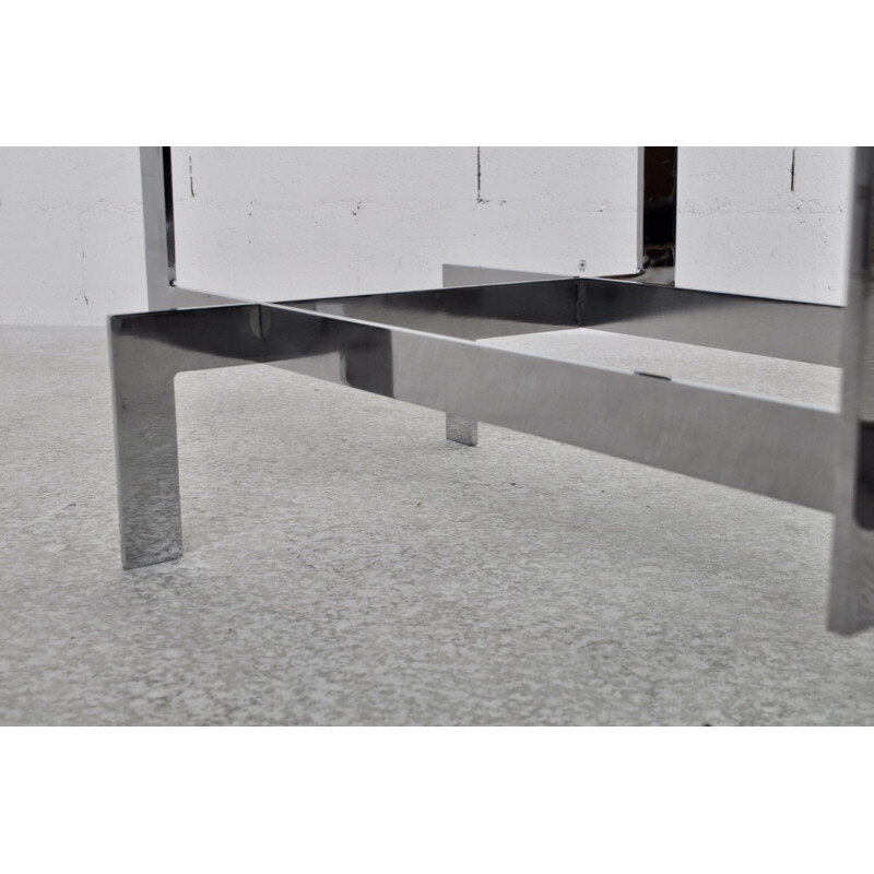 Mid century coffee table in glass and steel, Paul LEGEARD - 1970s