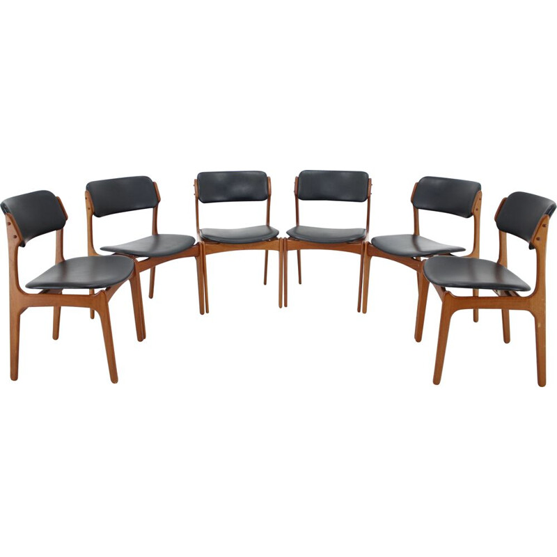 Set of 6 vintage teak dining chairs by Erik Buch, 1960s