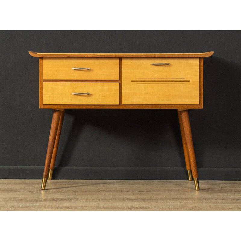 Commode vintage en bois de frêne et noyer, Allemagne 1950