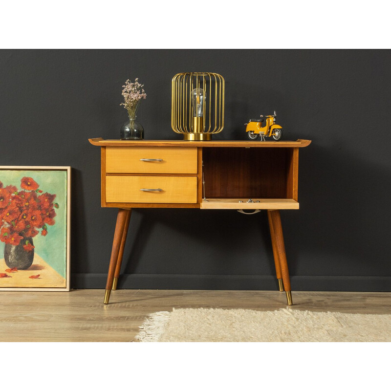 Commode vintage en bois de frêne et noyer, Allemagne 1950