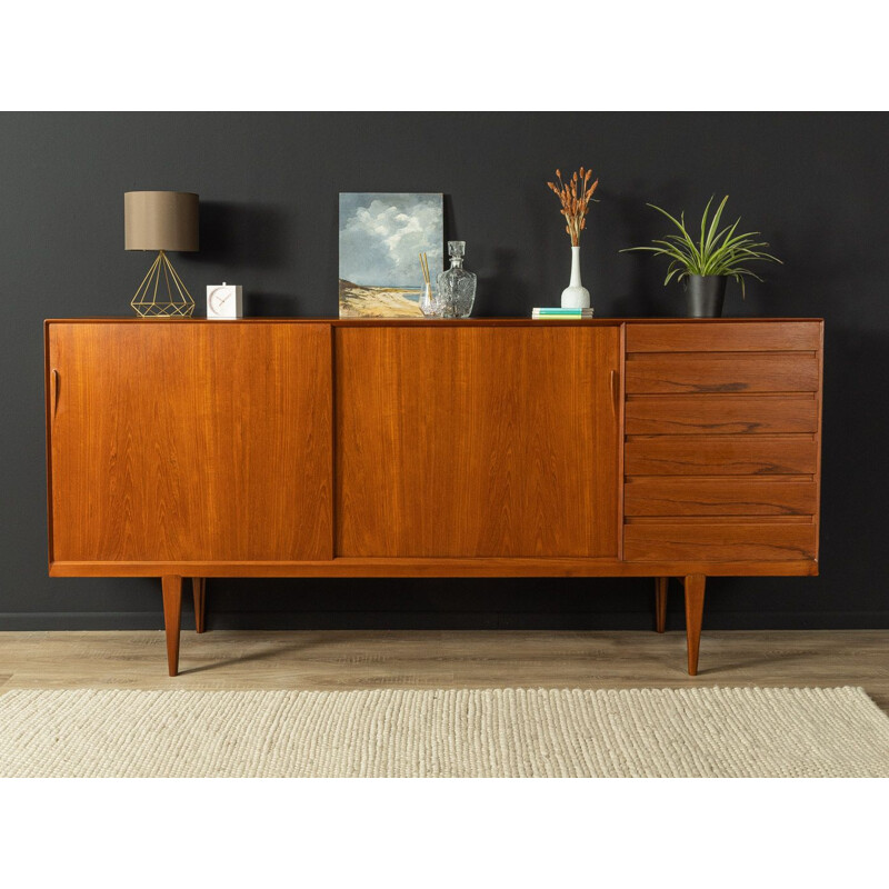 Vintage walnut sideboard with two sliding doors by Henry Rosengren for Brande Møbelfabrik, Denmark 1960s