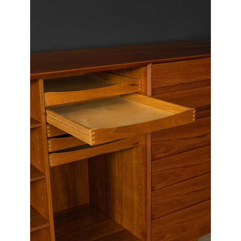 Vintage walnut sideboard with two sliding doors by Henry Rosengren for Brande Møbelfabrik, Denmark 1960s