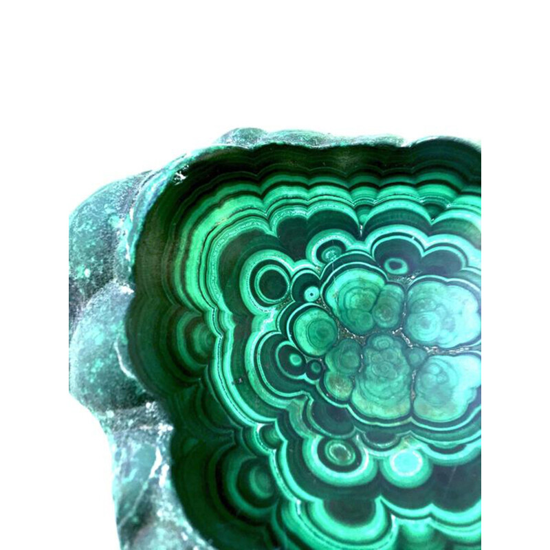 Large malachite specimen bowl - 1950s