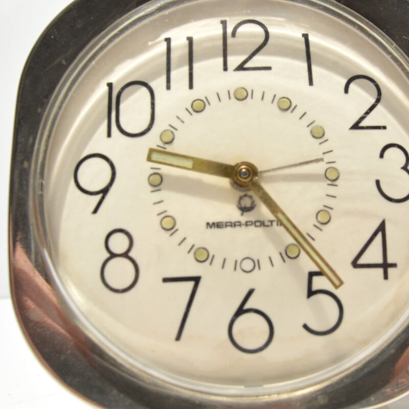 Vintage mechanical alarm clock for Mera-Poltik, Poland 1950