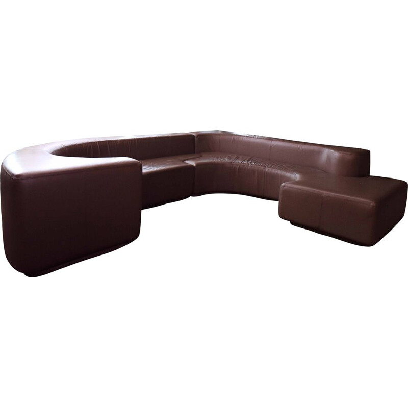 Brown leather sofa Lara by Stilwood, 1960s