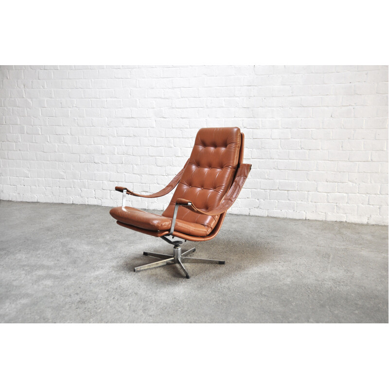 Vintage leather armchair by Geoffrey Harcourt for Artifort, Netherlands 1960s