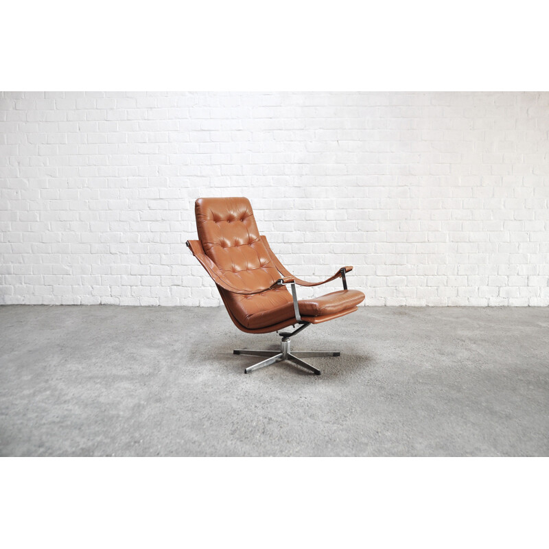 Vintage leather armchair by Geoffrey Harcourt for Artifort, Netherlands 1960s