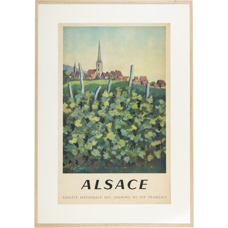 Vintage travel poster by Eduardo Garcia Benito for Sncf, Alsace 1946