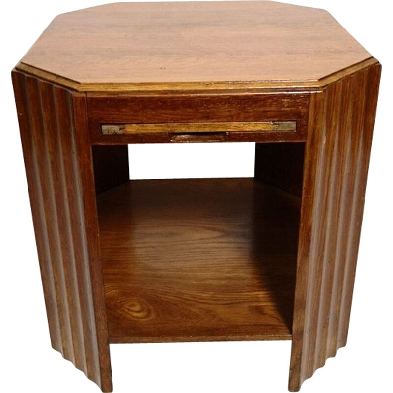 Vintage cubic teak side table, 1970s