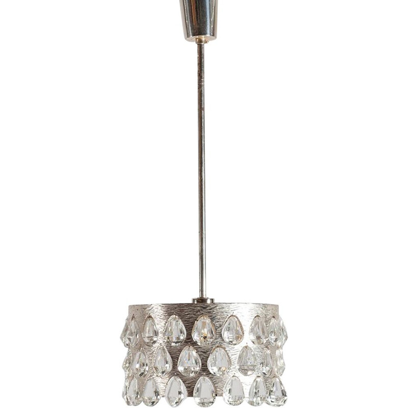 Vintage silver plated chandelier from Palwa, Germany 1970