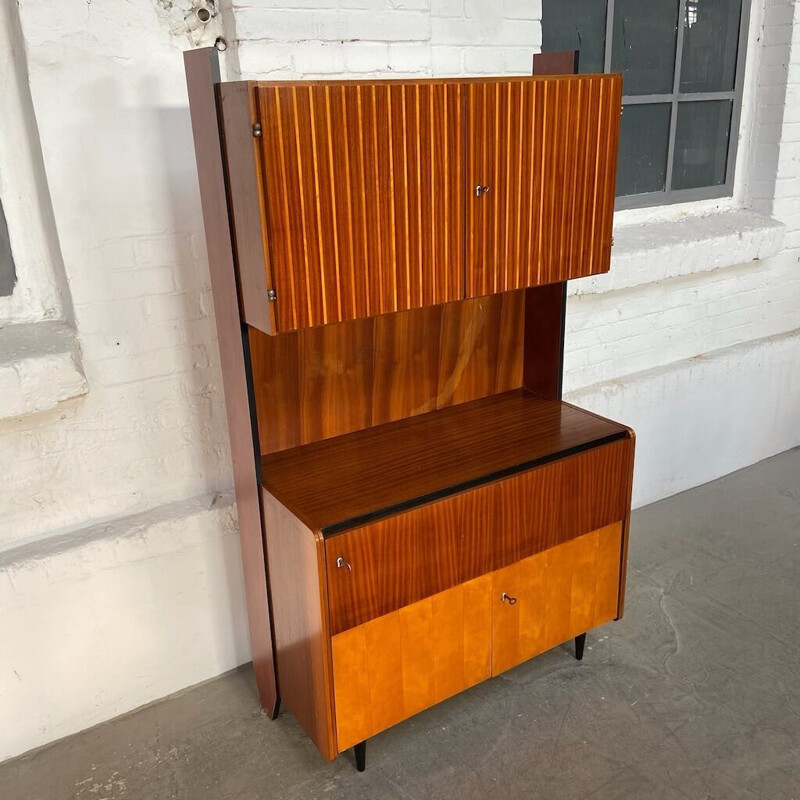 Vintage wood highboard, 1960s