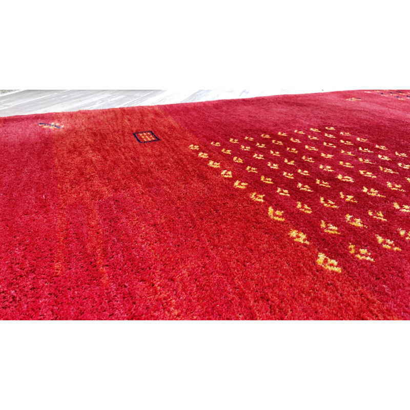 Vintage Indian woolen gabbeh rug, 1980-1990
