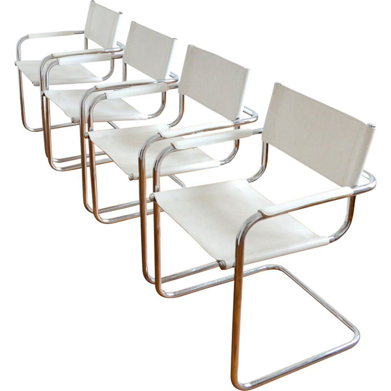 Set of 4 vintage Bauhaus armchairs by Mateo Grassi, 1970