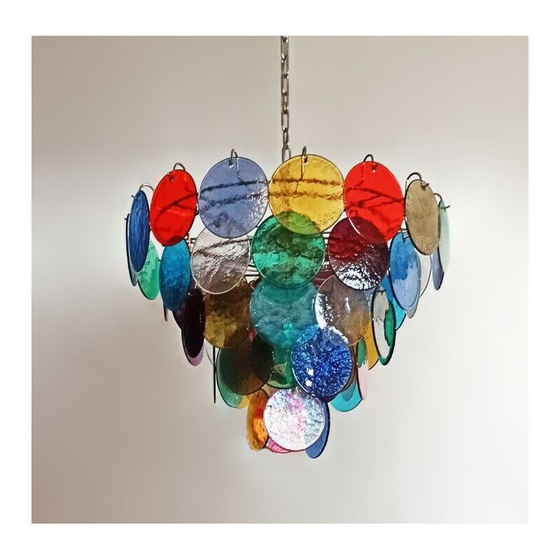 Vintage chandelier with 10 lights in Murano glass, Italy 1980