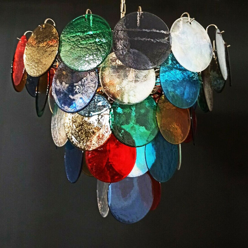 Vintage chandelier with 10 lights in Murano glass, Italy 1980