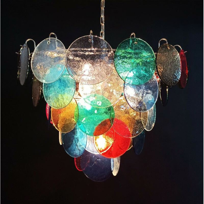 Candelabro Vintage 10-luz em vidro Murano, Itália 1980