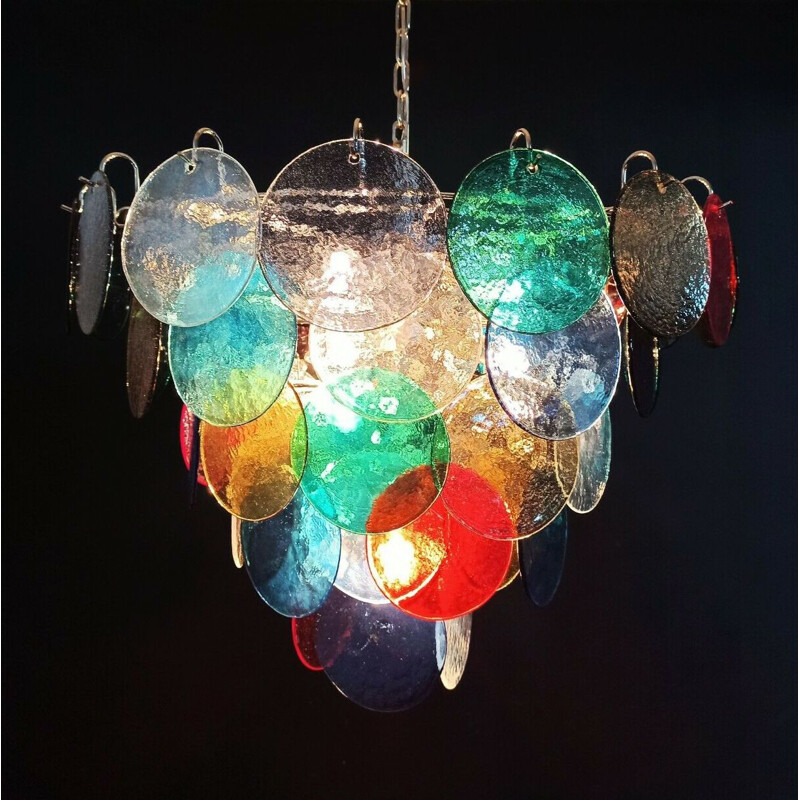 Vintage chandelier with 10 lights in Murano glass, Italy 1980