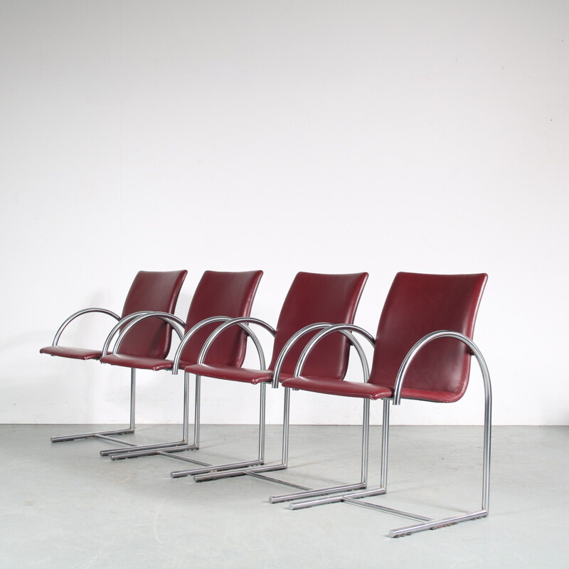 Ensemble de 4 chaises vintage "Cirkel" par Karel Boonzaaijer et Pierre Mazairac pour Metaform, Pays-Bas 1980